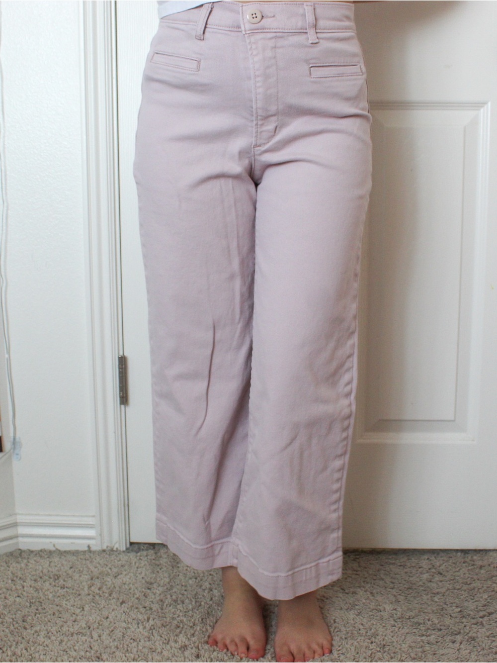 Wide Leg Pastel Lilac Cotton Pants